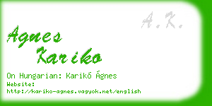 agnes kariko business card